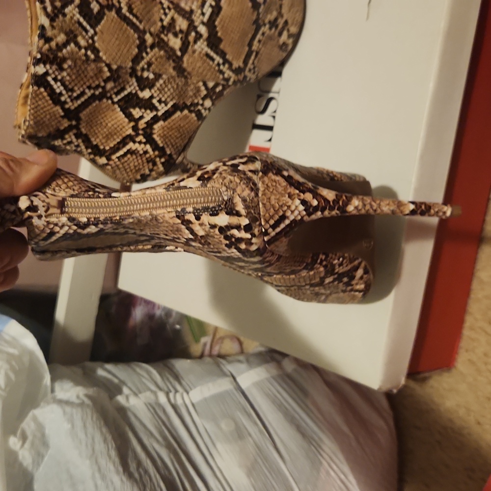 Python Printed Stiletto Booties - image 3